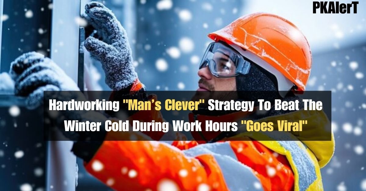 Hardworking "Man’s Clever" Strategy To Beat The Winter Cold During Work Hours "Goes Viral"