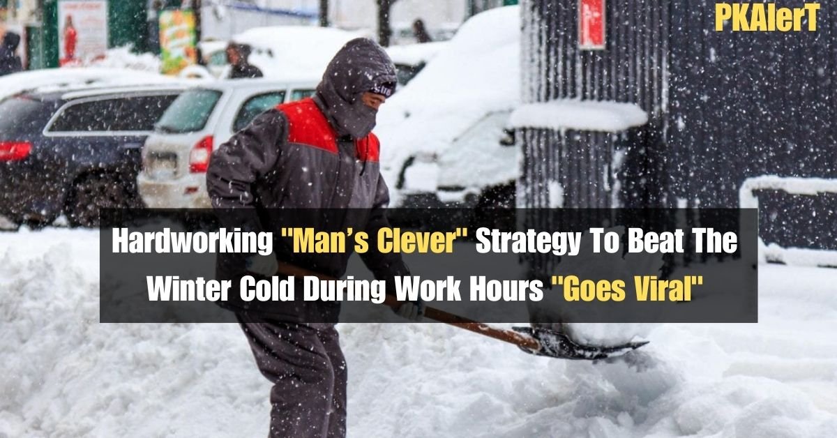 Hardworking "Man’s Clever" Strategy To Beat The Winter Cold During Work Hours "Goes Viral" 2 Hardworking "Man’s Clever" Strategy To Beat The Winter Cold During Work Hours "Goes Viral"