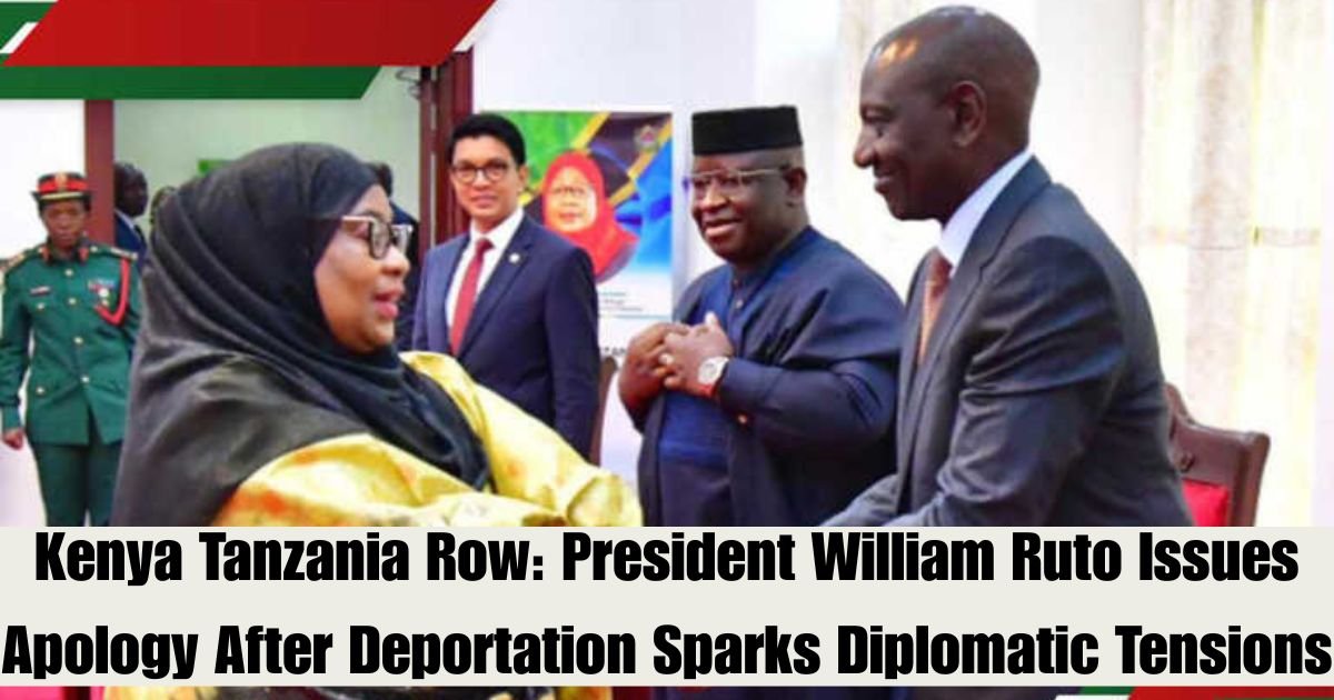 Why President Ruto’s Apology Matters for East Africa In a significant diplomatic move Kenya’s President William Ruto has officially Apologized to the Government of Tanzania following a heated diplomatic row over the deportation of Tanzanian nationals from Kenya. This incident which escalated into a main diplomatic controversy threatened to strain the traditionally close ties between two key members of the East African Community (EAC).