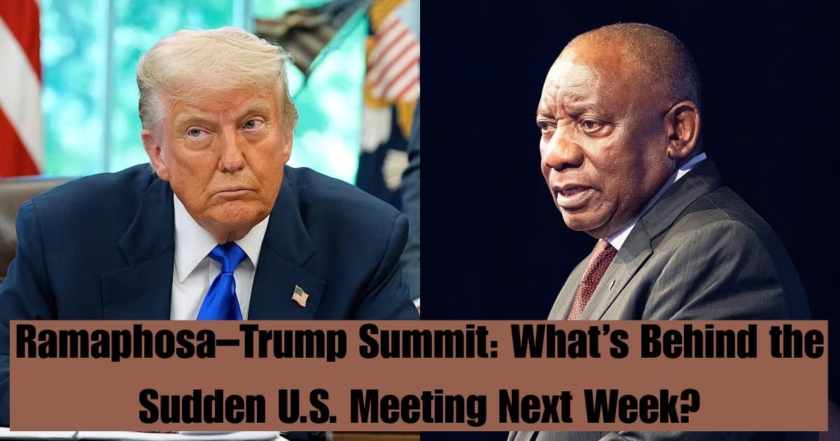 Ramaphosa–Trump Summit In a move thats sending shockwaves through diplomatic circles South African President Cyril Ramaphosa is set to meet U.S. President Donald Trump in Washington next week. The meeting comes at a time of escalating political and economic tensions between the two nations raising critical queries about the future of U.S. South Africa relations and the global implications of this great stakes dialogue.