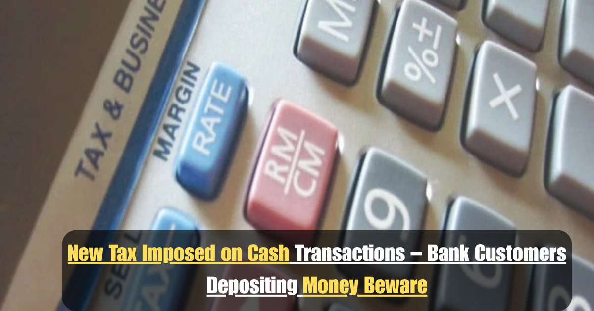 New Tax Imposed on Cash Transactions – Bank Customers Depositing Money Beware 2 Add a heading 95