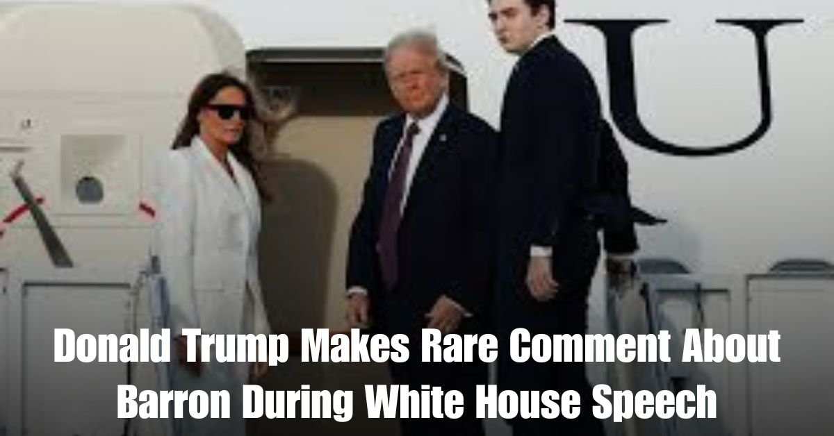 Donald Trump Makes Rare Comment About Barron During White House Speech
