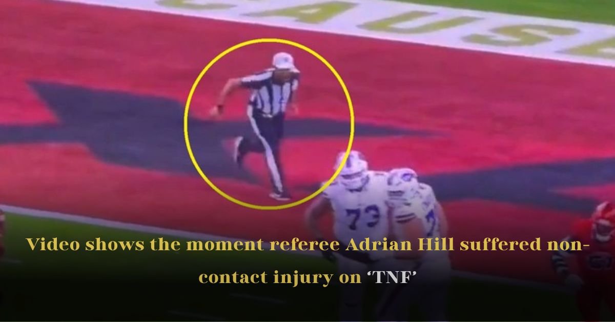 Video shows the moment referee Adrian Hill suffered non-contact injury on ‘TNF’