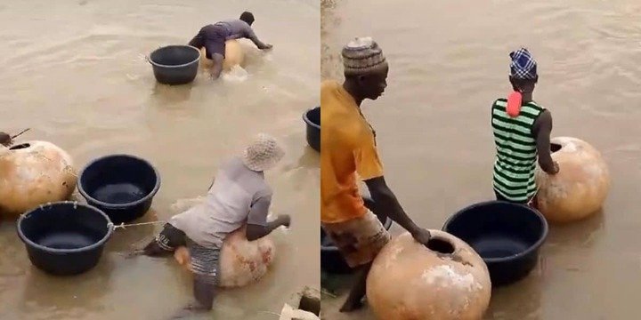 Viral Video Shows Yobe Residents Crossing River on Calabash Gourds Sparks Reactions 1 c232bc876878c51534326188218856ed