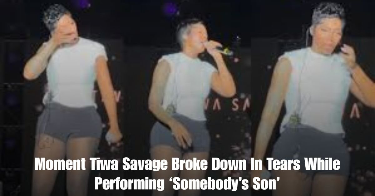 Moment Tiwa Savage Broke Down In Tears While Performing ‘Somebodys Son